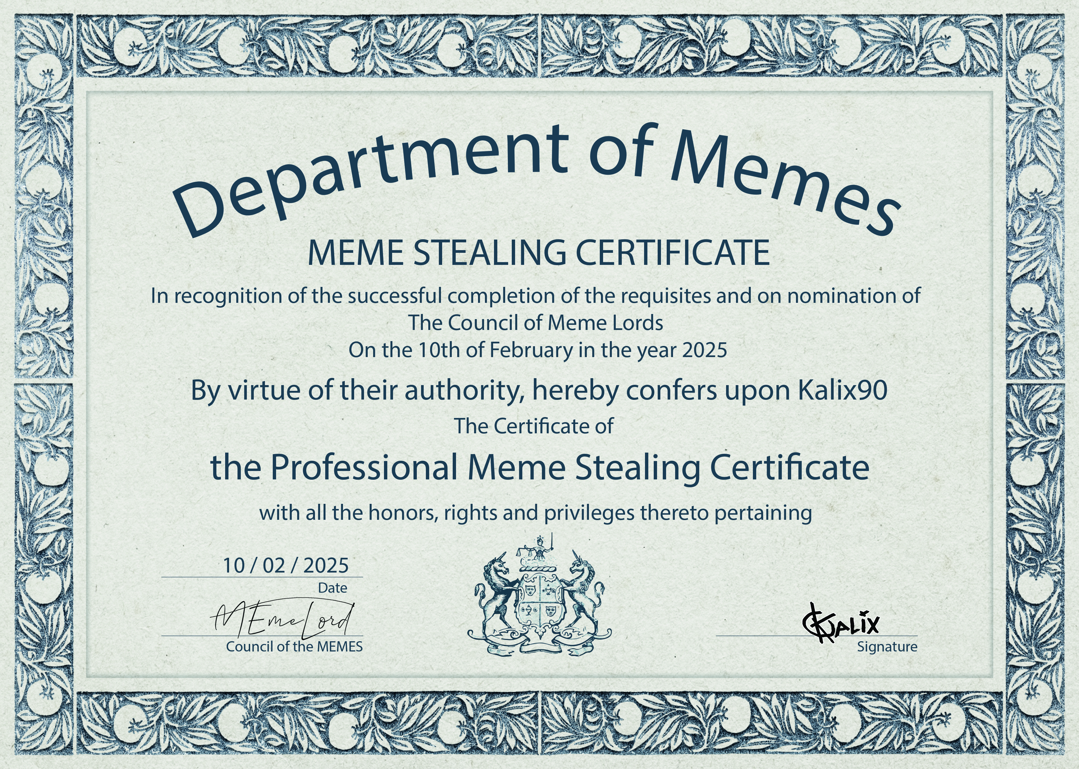 certificate